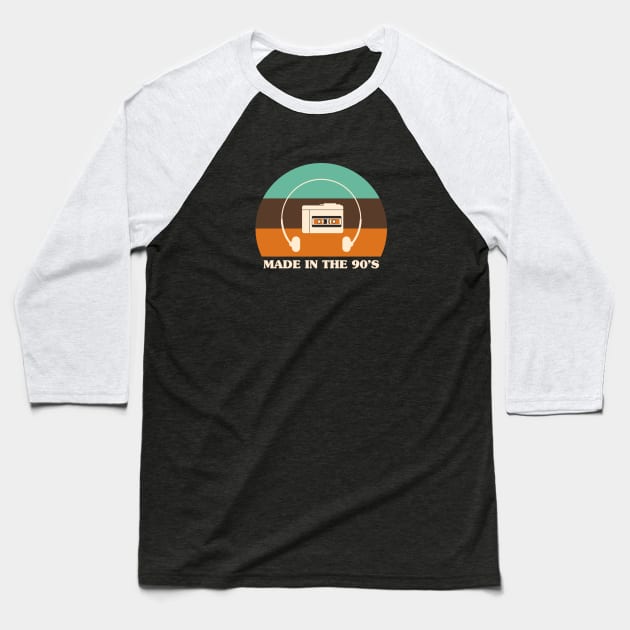 Made In The 90's - Walkman Baseball T-Shirt by stephanieduck